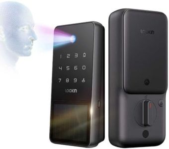 Lockin Venoris Solar Face Smart Lock - Facial Recognition Keyless Entry Deadbolt- Solar Powered for Perpetual Battery Life - Built-in WiFi- Works with Apple Home, Alexa & Google Home- No Subscription