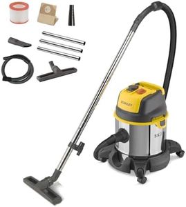 Stanley Aspirateur Solides et Liquides SXVC20XTE avec Prise Outils Électroportatifs (1400 W, 20 l), Jaune/Noir