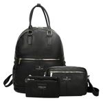 London Fog Women's 3pc Backpack, Crossbody & Wallet Set - Black, Black, Large, Shoulder Wear