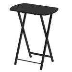 HOOBRO Folding Side Table, Folding Tray Table, Snack Dinner Table for Eating at Couch, Sofa End Table for Small Space, Living Room, Industrial, Easy Storage, Black EBK17BZ01