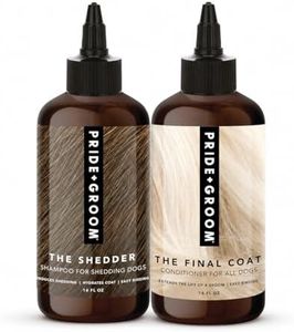Pride and Groom The Shedder Box Set – Deshedding Dog Shampoo & Conditioner with All Natural Blend of Essential Oils & Ingredients to Moisturize & Untangle Curly and Wavy Coats – 32oz