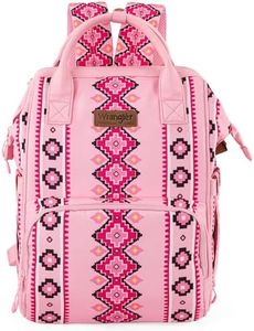 Montana West Wrangler Diaper Bag Backpack Aztec Travel Backpack Purses Western Multi-Function Baby Bags for Mom, Pink, Daypack Backpacks