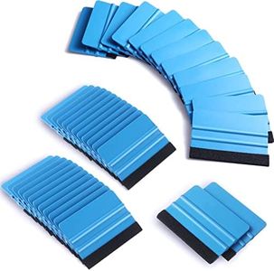 Shimeyao 24 Pcs Squeegee for Vinyl Decal 4 Inch Black Felt Edge Vinyl Squeegee Plastic Scraper Vinyl Wrap Tools Window Tint Remover Car Automotive Sticker Applicator(Blue)