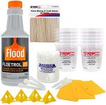 U.S. Art Supply - 1 Quart Floetrol Additive Pouring Supply Paint Medium Basic Kit for Mixing, Stain, Epoxy, Resin - Plastic Cups, Mini Painting Stands, Sticks, Spreaders