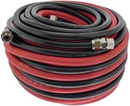 Master Elite Series 50 Foot Air and Fluid Hose Assembly Set with Fittings for Spray Guns, Paint Pressure Pot Tanks, Professional Heavy Duty - Air Hose 3/8" NPS, 5/16" ID - Fluid Hose 1/4" NPS, 1/4" ID