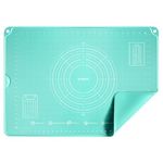 Liquid Silicone Dough Rolling Mat: U-Taste 28"x20" Food-Grade Non-Slip Pastry Baking Sheet, Non Slip for Kneading, Making Pizza, Fondant, Pie Crust with Clear Measurement and Raised Edges (Aqua Sky)