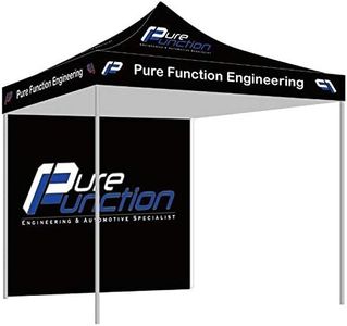 Custom Canopy Pop Up Tent 10x10 with Logo, Personalized Pop Up Canopy for Tradeshow, NaBai Customized Canopy Advertising Outdoor Tent (top Canopy+one Full Wall+13kgs Frame)