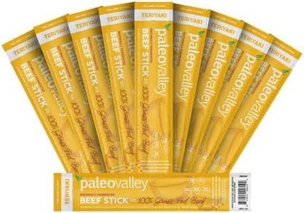 Paleovalley 100% Grass Fed Teriyaki Beef Sticks - Delicious Gluten Free Beef Snack - High Protein Keto Friendly