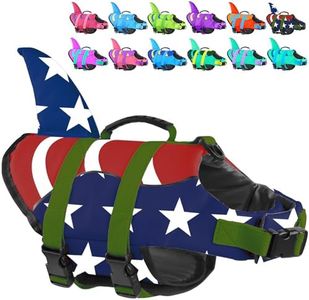 Fragralley Shark Fin Dog Life Jacket, High Buoyancy with Tear-Resistant Nylon of Dog Swim Vest, Pet Life Preserver for Small Medium Large Dogs, Puppy Float Vest for Swimming and Boating