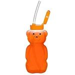 Special Supplies Honey Bear Straw Cup For Baby, 3 Straws, Squeezable Therapy and Special Needs Assistive Drink Container, Spill Proof and Leak Resistant Lid