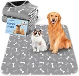 Baodan Washable Pee Pads for Dogs, 2 Pack Large Reusable Puppy Pads, Non-Slip Waterproof Dog Mats for Floors, Fast-Absorbent Whelping Pad, Playpen Mat for Crate or Indoor Use (36"x48", Gray)