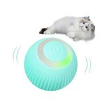 RAVIRANDAL Cat Toy Ball Intelligent Funny Cat Ball 360 Degree Rotatable Cat Toys Rechargeable Rotating Ball with LED Light, Automatic Rotating Smart Obstacle Avoiding Cat Chasing Toy (Blue)