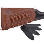 WAYNE'S DOG Leather Buttstock Cheek Rest with Rifle Shell Holder (Brown(.308 .30-06 .45-70), Righty Hand)