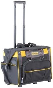 STANLEY FATMAX Open Mouth Rolling Rigid Tool Bag Trolley, Multi-Pockets Storage Organiser, FMST1-80148, Black