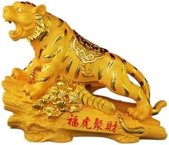 Jefuzh 老虎存钱罐 Piggy Banks Best Birthday Gifts Home Decoration 大号客厅摆件 Feng Shui Figurine Home Office Decor Chinese Gifts 储蓄罐礼品只进不出不可取2025年新款 8656