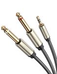 Ugreen Gold Plated 3.5mm 1/8" TRS to 6.35mm 1/4" TS Mono Y-Cable Splitter Cord for iPhone iPod Computer Sound Cards CD Players Multimedia Speakers and Home Stereo Systems 5M 16FT