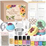 JUYRLE Bath Bomb Making Kit- 49Pcs DIY Bath Bomb Kit for Aldult, Make Your Own Shower Bombs, Spa Craft Kits with Bath Bomb Press, Molds, Bath & Bathing Making Supplies Gifts for Mom Women