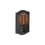 Schlage Sense Smart Deadbolt with Camelot Trim Aged Bronze (BE479 CAM 716), Compatible with Alexa