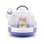 Hamster Carrier Cage Portable Mice Travel Case Plastic Small Animal Carrier Rat Carry Cage with Water Bottle (Purple)