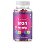 La Nature's Iron Gummies For Kids And Adults Superfood To Prevent Fatigue And Boost Energy Maintain Hameglobin Level Supports Immune System Strawberry Flavour - Pack of 30