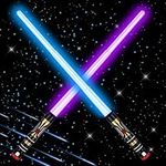 Light Saber Kids - Light Up Saber with Sound- 3 Colors Changeable Retractable Lightsaber Sword Toys for Boys Kids Gift Party Favors - 2 Pack