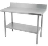 THORINOX DSST-3072-BKSS-C Stainless Steel 72" x 30" Food Prep Work Table with 5" Backsplash and Swivel Casters - NSF Commercial Heady Duty - Ideal for Restaurant, Hotel, Garage