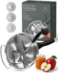 Stainless Steel Food Mill with Detachable Handles – Hand Crank Grinder for Baby Food, Tomato Sauce & Mashed Potatoes – Includes 3 Discs – Easy to Use & Clean – Great for Home Chefs, Parents & Canning