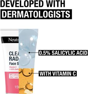 Neutrogena Clear Radiant Face Scrub – 150ml Exfoliating Cleanser