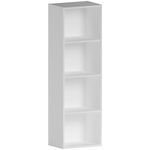 Vida Designs Oxford 4 Tier Cube Bookcase, White Wooden Shelving Display Storage Unit Office Living Room Furniture