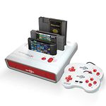 Retro-Bit Super Retro Trio HD Plus 720P 3 in 1 Console System (2019) for Original NES, SNES, and Sega Genesis Games - Red/White