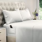 DREAMCARE California King Sheet Sets - Cooling Bed Sheets - 4pcs Set - up to 15" Deep Pocket Cal King Sheets - California King Sheets - Soft & Lasting 100% Brushed Polyester with Side Pocket - White