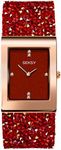 Sekonda Sparkle Ladies 26mm Quartz Watch in Red with Analogue Display, and Red Leather Strap 40320.