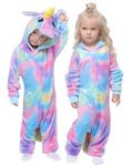 HOUSTAR Unicorn Jumpsuit Costumes for Kids Onesie Pajamas Girls Boys Halloween Costume Unicorn Jumpsuits for Birthday Party Cosplay Halloween