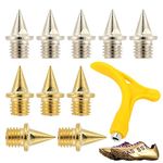 1/4 Inch Track Spikes Replacement,60 Pcs Carbon Spikes with 1 Pcs Spike Wrench for Track Shoes Sports Sprint Shoes Long Jumping Running Jogging Hiking(Gold,Silver)