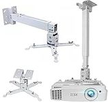 Coret Projector Drop Ceiling Mount Wall Mount, Universal Hanger Projector Wall Mount Shelf Holder,Adjustable Height Pole Mount Wall Projector Mount for Epson Optoma Benq,Hold up to 33 lbs (White)