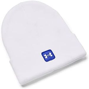 Under Armour Berretto Halftime Cuff Cappello Beanie, (100) Bianco/Versa Blu/Bianco, Taglia Unica Unisex-Adulto