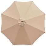 Crestlive Products Patio Umbrella Replacement Canopy for 10FT 8 Ribs Cantilever Umbrellas, Offset Umbrellas Universal Canopy Only (Tan)