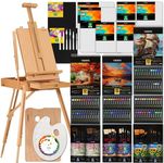 VISWIN All-in-One Artist Painting Set, 147 Pcs Professional Painting Kit with French Easel, 96 Oil, Watercolor & Acrylic Paint Set, Canvas, Paintbrush, Palette, Paint kit for Adult, Artist, Beginner