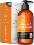 Vitamin C Cleanser Face Wash | HUGE 8 oz Anti Aging Facial for Dark Circles, Age Spots and Fine Lines | Natural Gel with Aloe Vera, Vitamin E & Rosehip