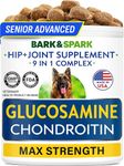 Advanced Glucosamine Chondroitin for Dogs Senior - Hip Joint Pain Relief Pills - Dog Joint Supplement Large Breed & Small - MSM Chews for Canine Health - Vitamin Treats Old Dogs -120Ct