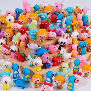 Kolewo4ever 100 Pieces Cartoon Pencil Toppers Animal Pencil Toppers Silicone Pencil Top Dinosaur Unicorn Pencil Caps for Kids School Classroom Supplies Party Favors