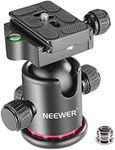 NEEWER Pro Metal Tripod Ball Head 360 Degree Rotating Panoramic with 1/4 inch Quick Shoe Plate, Bubble Level for Tripod,Monopod,Slider,DSLR Camera Camcorder up to 17.6 pounds/8 kilograms (Red+Black)