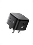 UGREEN USB C Charger 65W Plug GaN Charger 2-Port Fast Charging Adapter Compatible with Macbook Pro/Air, iPhone 15/14, iPad Air/Mini, Galaxy S24/S23, Pixel 8, Dell XPS, Asus Acer Laptop etc (Black)