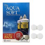 Visions India Aquasoft Multipurpose Solution for Soft Lenses Combo Pack with 2 Anti Bacteria Leak Proof Contact Lens Case (360, 360 ml)