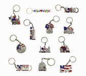 12 Pack New York NYC Metal Keychain Ring Bundle Souvenir Collection, Gift Set ââ‚¬â€œ Includes Empire State, Freedom Tower, Statue Of Liberty, USA Flag, And More