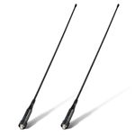 Eightwood VHF UHF 144/430Mhz Dual Band Whip Antenna SMA Female Soft Walkie Talkie Antennae 15in 2-Pack for Baofeng Kenwood Ham Two Way Radio UV-5R UV-82 BF-F8HP