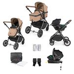 Ickle Bubba Cosmo All-in-One I-Size Travel System with Isofix Base (Stratus) - Gunmetal/Desert/Tan