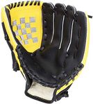 Acidea Baseball Glove Sports Batting Gloves 12.5inch with Baseball PU Leather Adjustable and Comfortable for Youth Adults Right Hand Throw, Left Hand Glove, Yellow