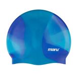 MARU Swimming Hat, 100% Silicone Swim Cap, Unisex Adult Swimming Cap, Lightweight Swimming Caps for Men and Women, Comfortable and Durable Swim Hats Designed in the UK (Blue Shades, One Size)