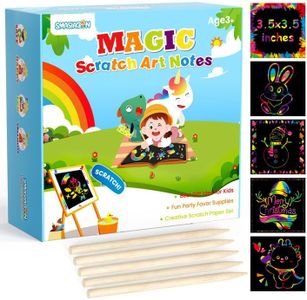 Smasiagon Rainbow Arts & Crafts for Kids - 125 Mini Scratch Paper Notes - Art Supplies Kids Toys Party Favor - Halloween Christmas Birthday Gift for Girls Boys